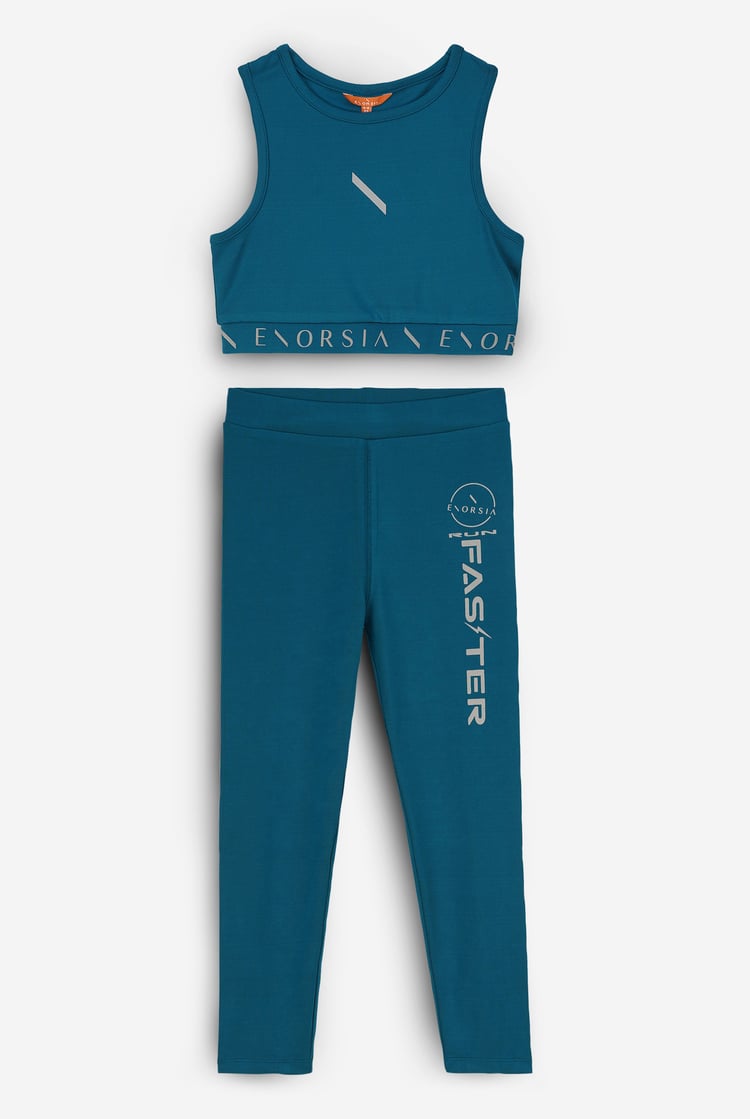 Girls Printed Sporty Vest and Leggings Set