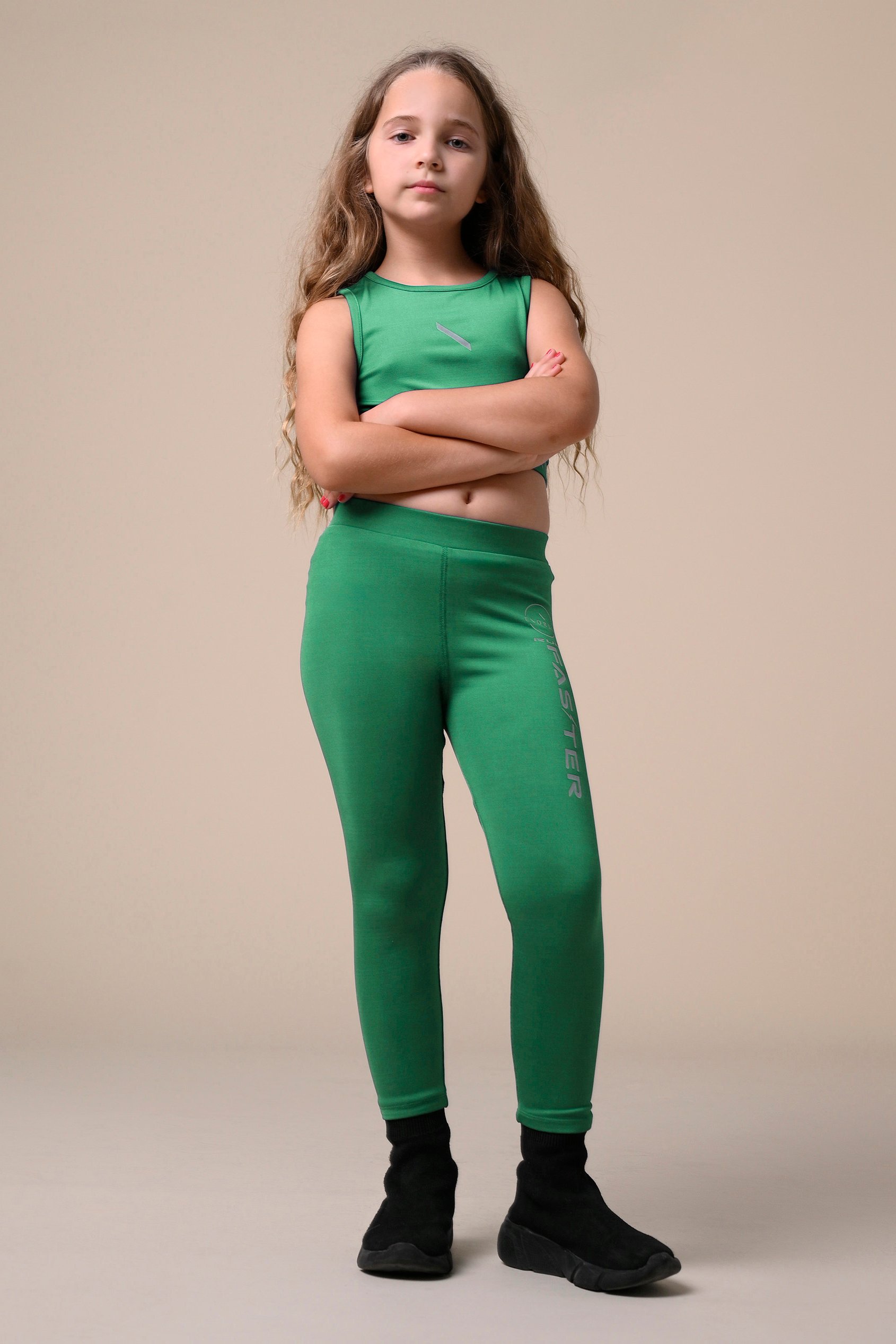 Girls Printed Sporty Vest and Leggings Set