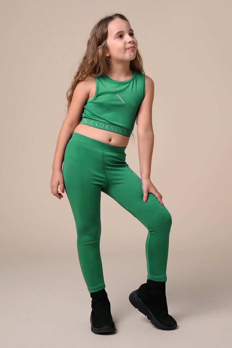 Girls Printed Sporty Vest and Leggings Set