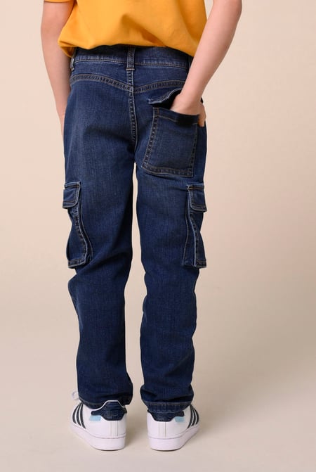 Boys Deep Blue Cargo Jeans (3yrs-9yrs)