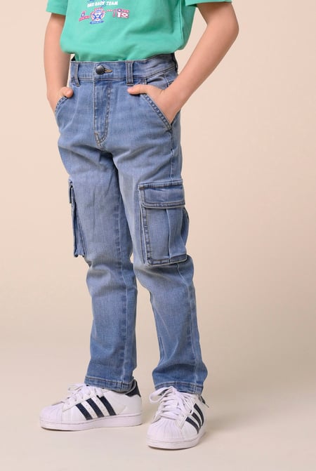 Boys Deep Blue Cargo Jeans (3yrs-9yrs)