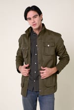 Mens Dark Olive Utility Jacket