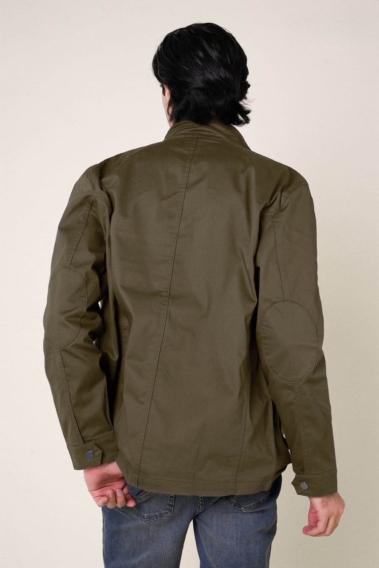 Mens Dark Olive Utility Jacket