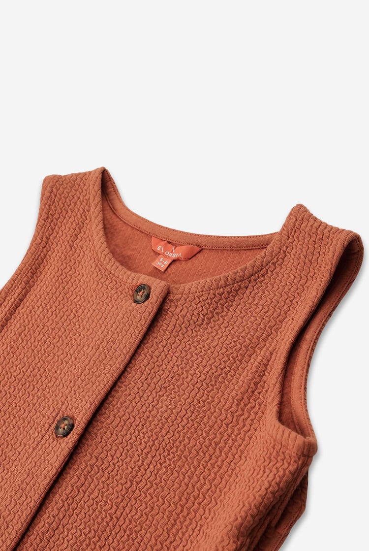 Girls Sleeveless Button Front Dress (2yrs-9yrs)