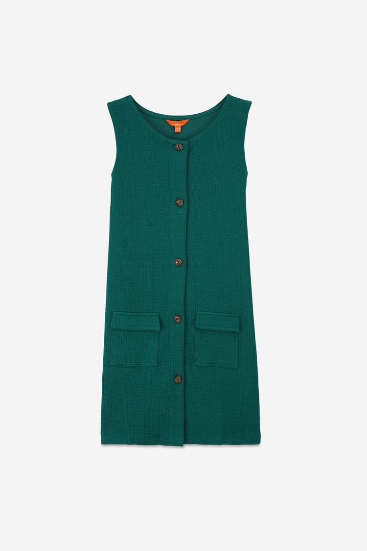 Girls Sleeveless Button Front Dress (2yrs-9yrs)