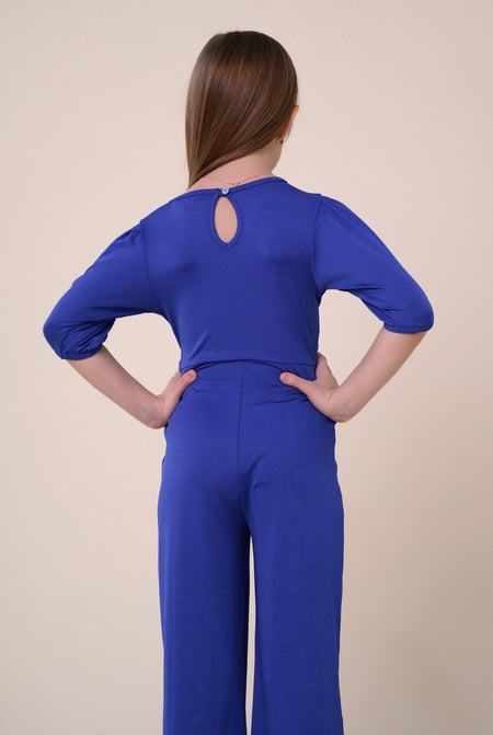 Blue Jumpsuits With Side Key Hole Details