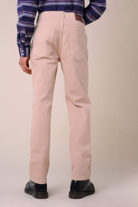 Mens Cream Regular Fit Coloured Denim