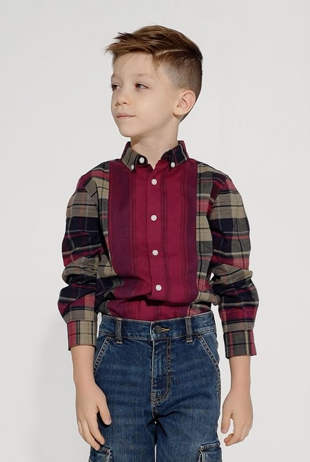 Red Enorsia Vertical Splice Shirt