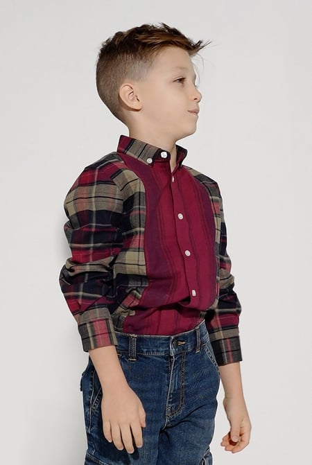 Red Enorsia Vertical Splice Shirt