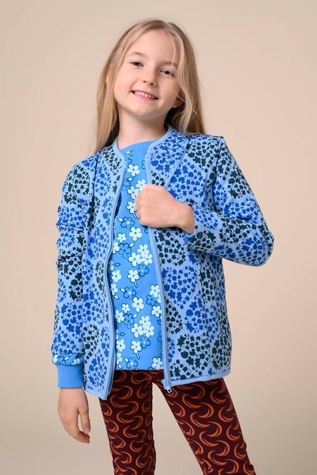 Girls Blue Printed Zip Through Jacket (12/18mths-7yrs)