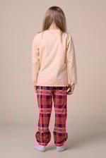 Girls Solid Top & Check Pyjama Set (2/3yrs-8/9yrs)