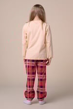 Girls Solid Top & Check Pyjama Set (2/3yrs-8/9yrs)
