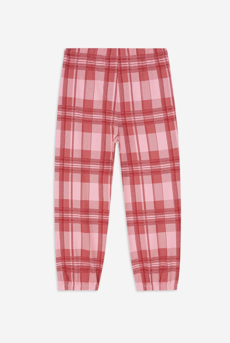 Girls Solid Top & Check Pyjama Set (2/3yrs-8/9yrs)