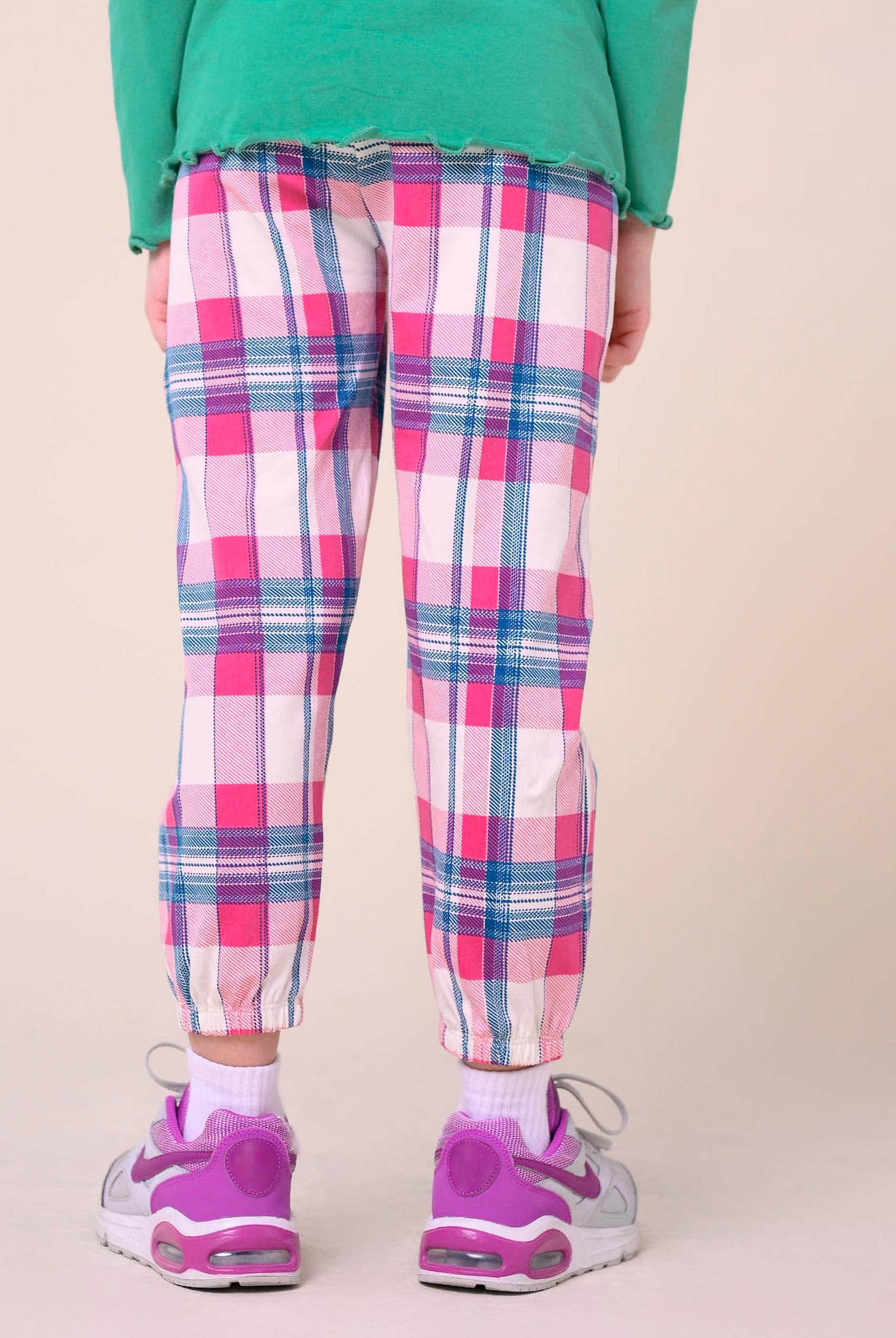 Girls Solid Top & Check Pyjama Set (2/3yrs-8/9yrs)