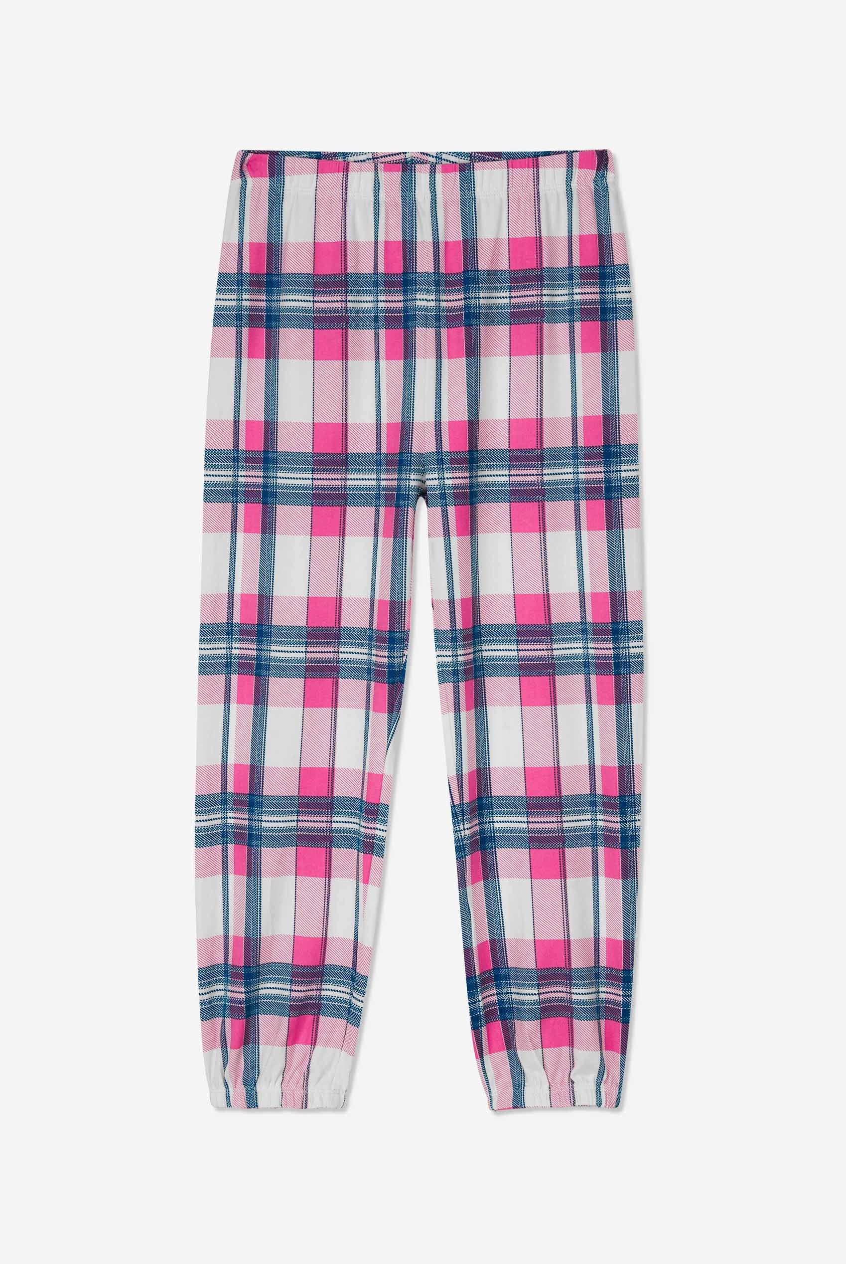 Girls Solid Top & Check Pyjama Set (2/3yrs-8/9yrs)