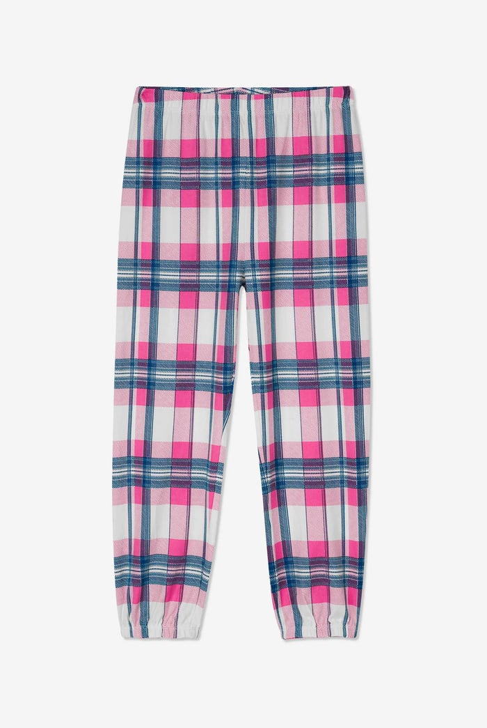 Girls Solid Top & Check Pyjama Set (2/3yrs-8/9yrs)