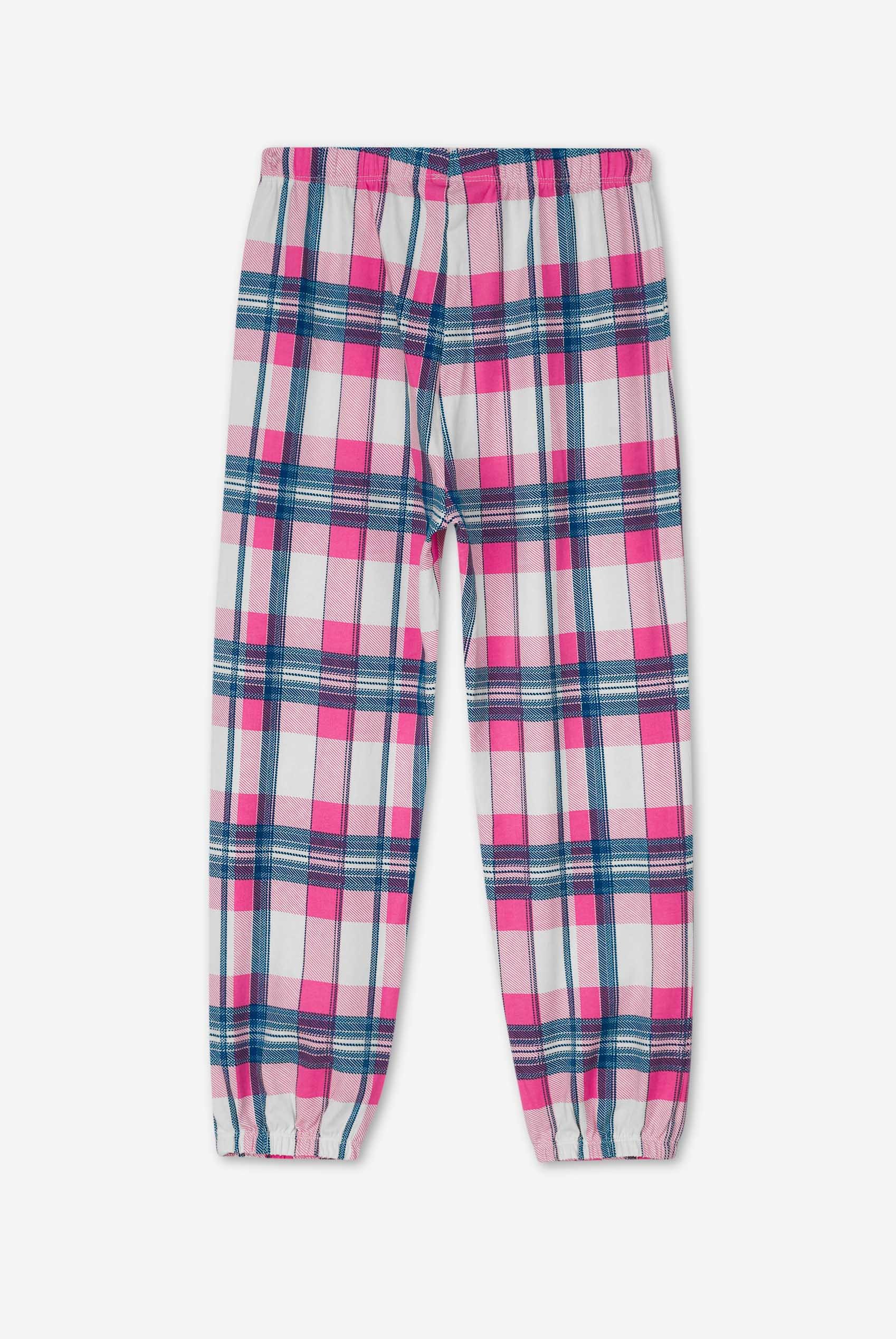 Girls Solid Top & Check Pyjama Set (2/3yrs-8/9yrs)