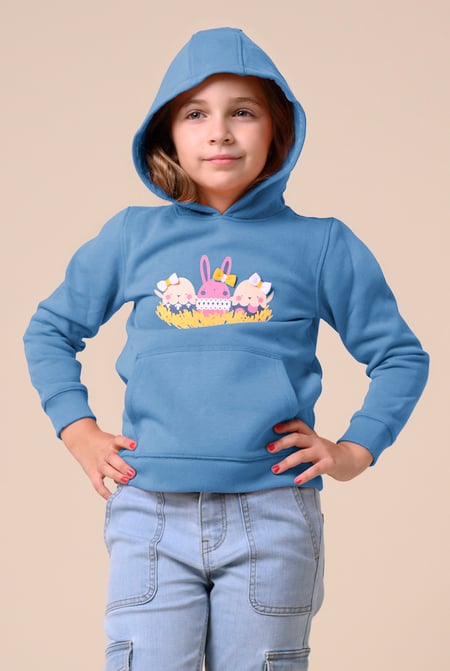 Pink Happy Easter Egg With Bow Hoodie (12/18mths-7yrs)