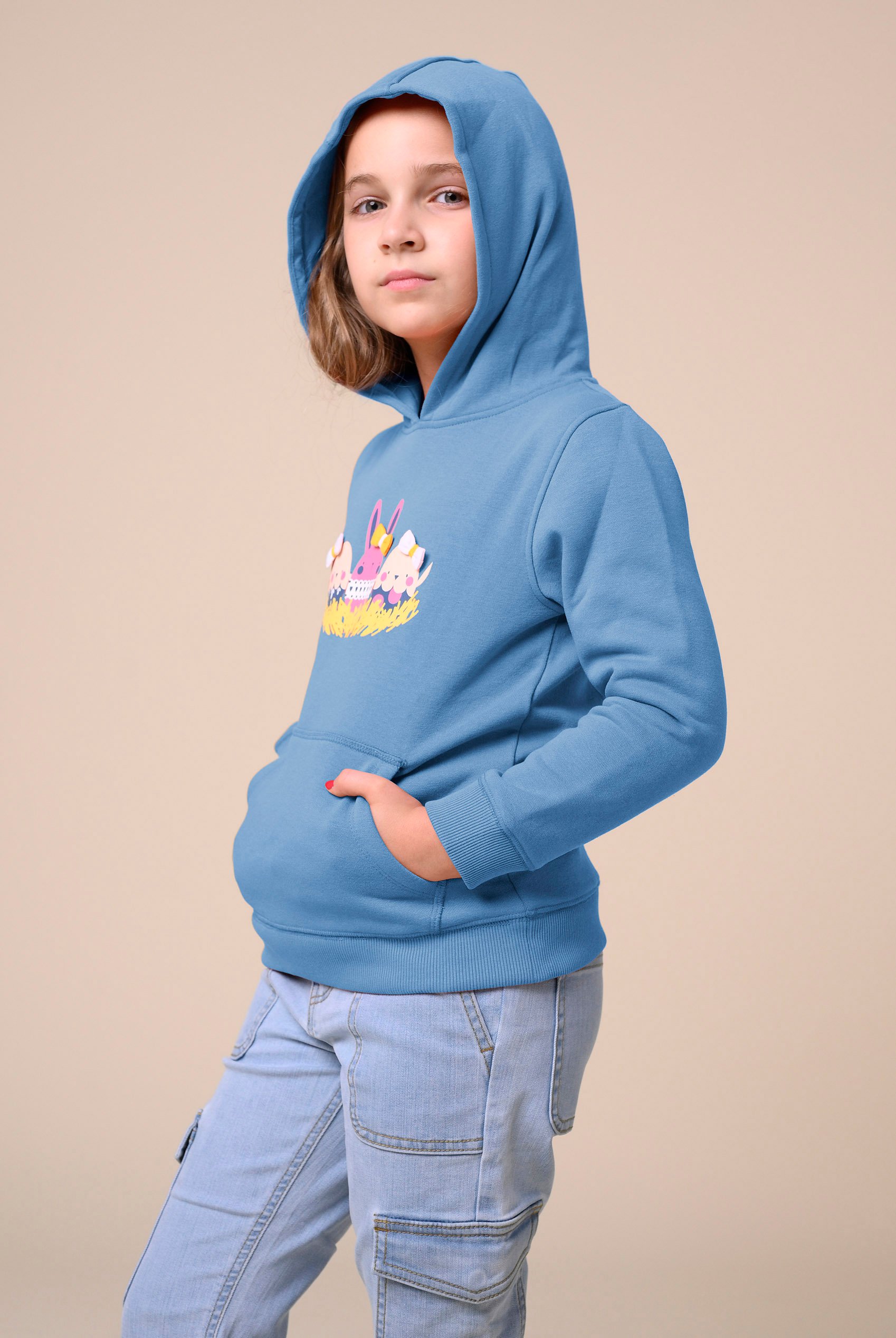 Happy Easter Egg With Bow Hoodie (12/18mths-7yrs)