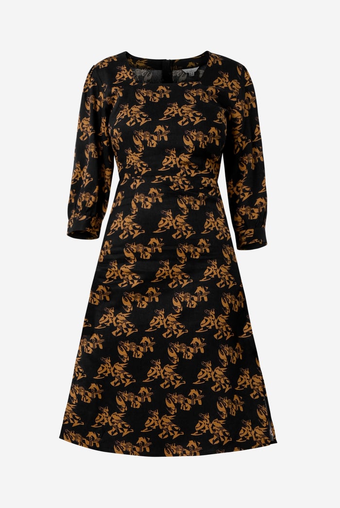 Womens Printed Square Neck Dress