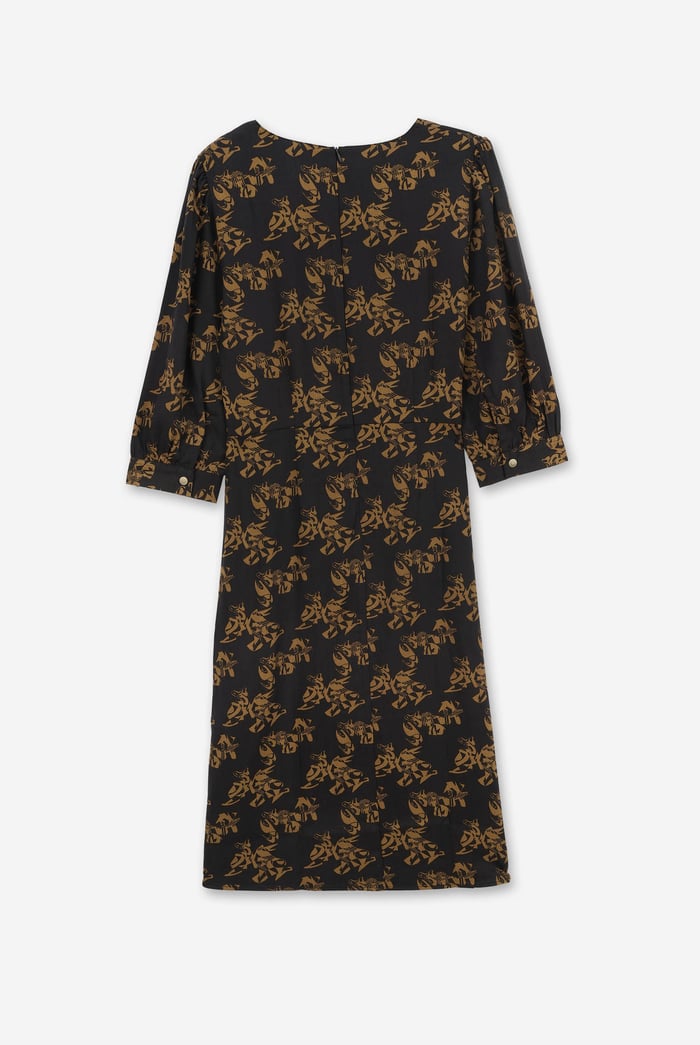 Womens Printed Square Neck Dress