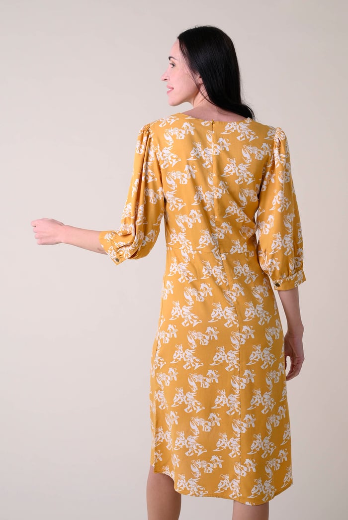 Womens Printed Square Neck Dress