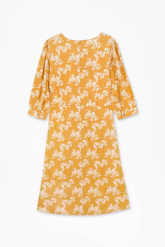 Womens Printed Square Neck Dress