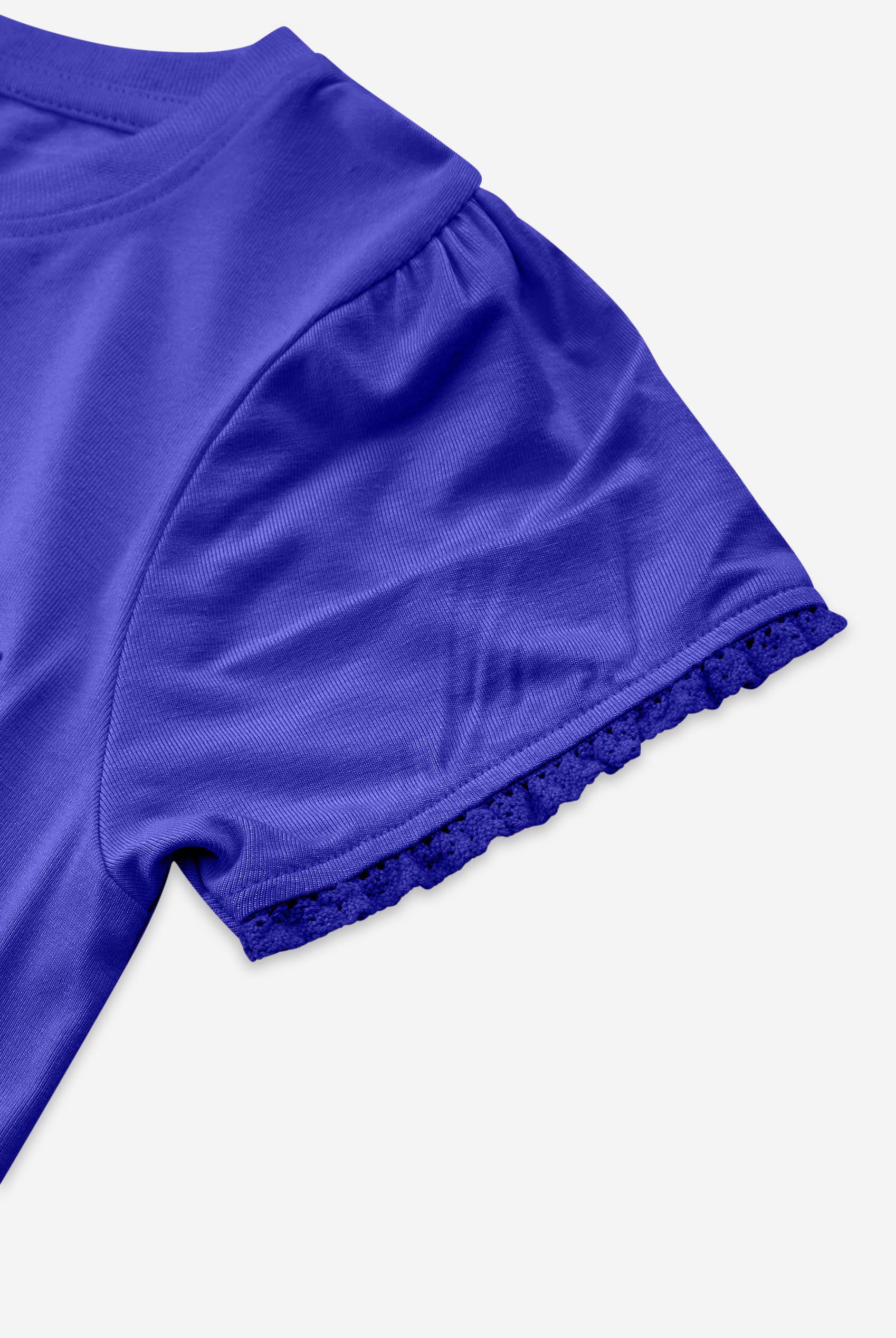 Girls Daisy Pocket Tee With Lace (2/3yrs-8/9yrs)