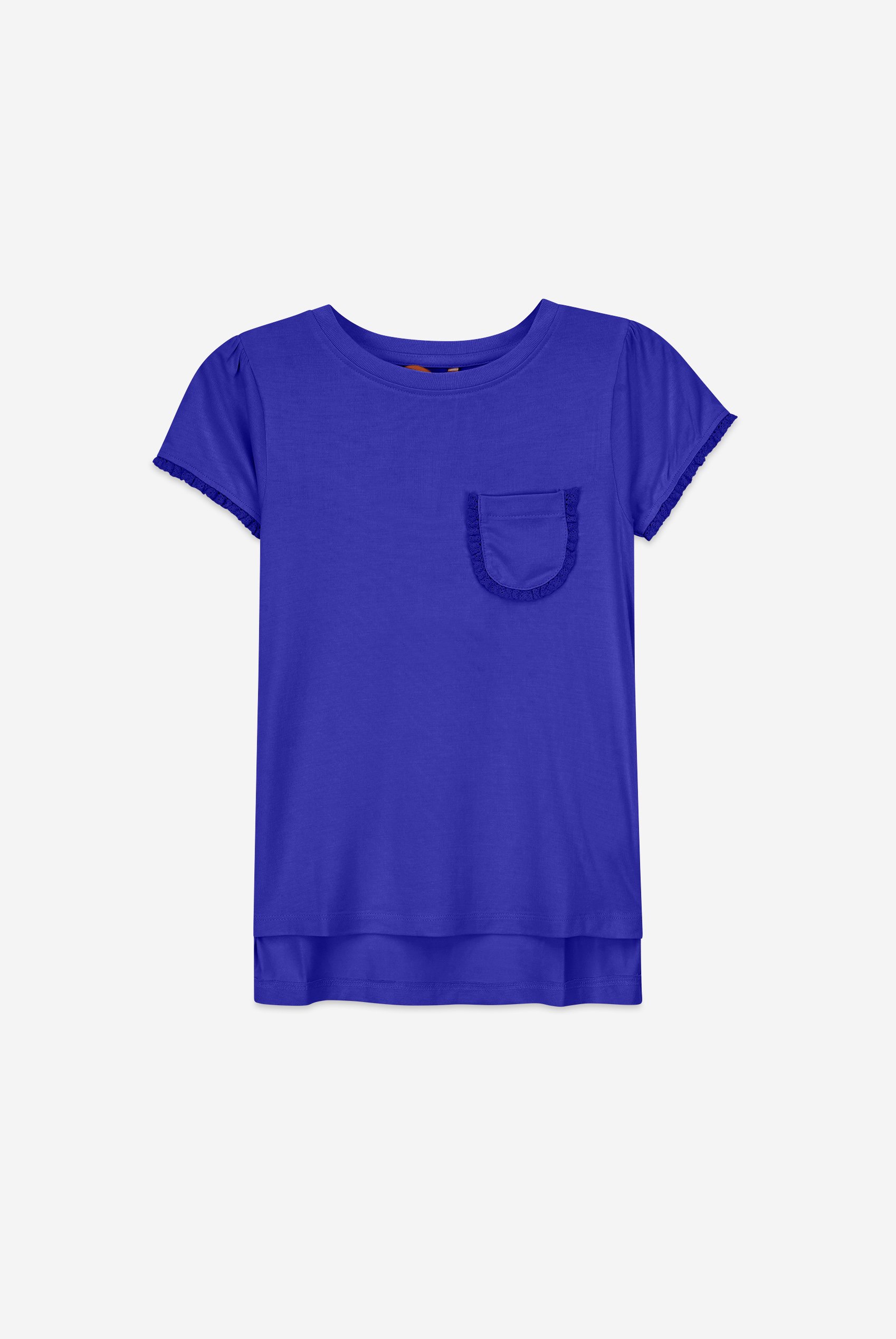Girls Daisy Pocket Tee With Lace (2/3yrs-8/9yrs)