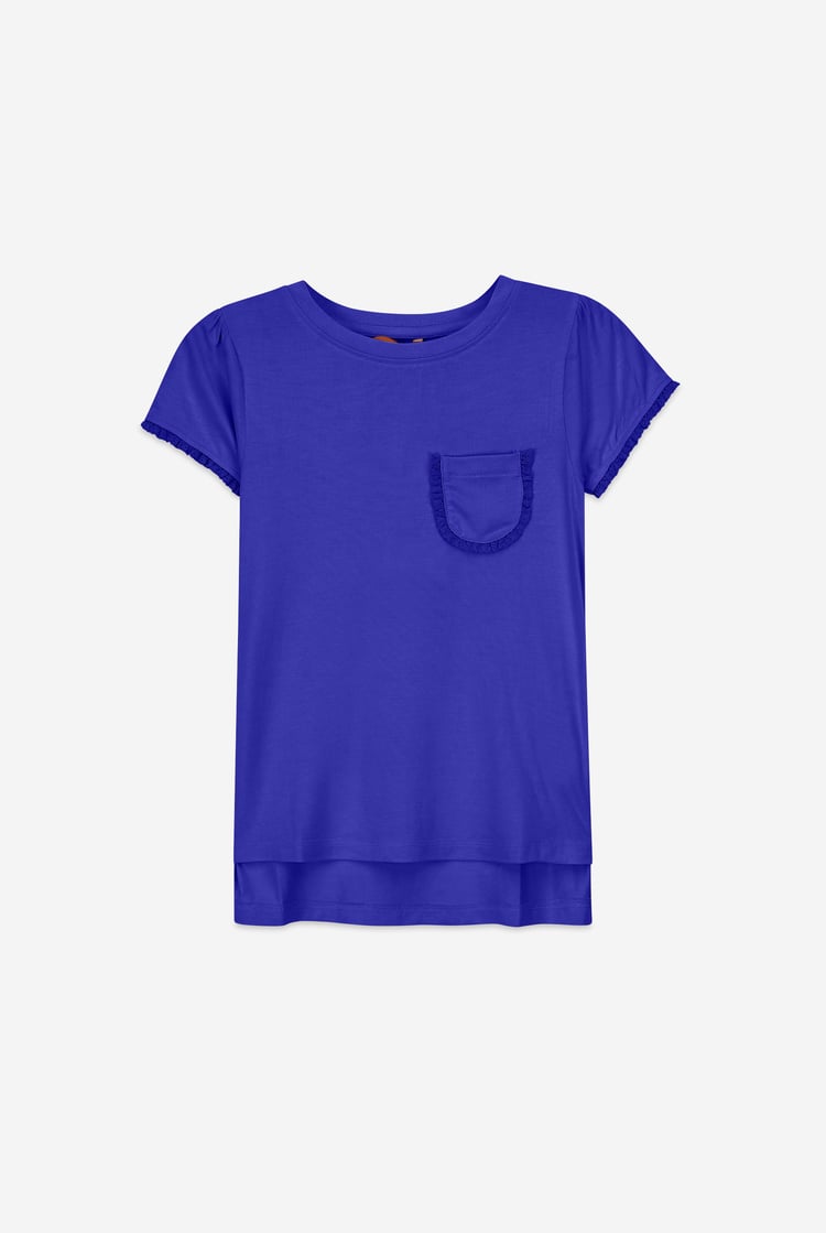 Girls Daisy Pocket Tee With Lace (2/3yrs-8/9yrs)