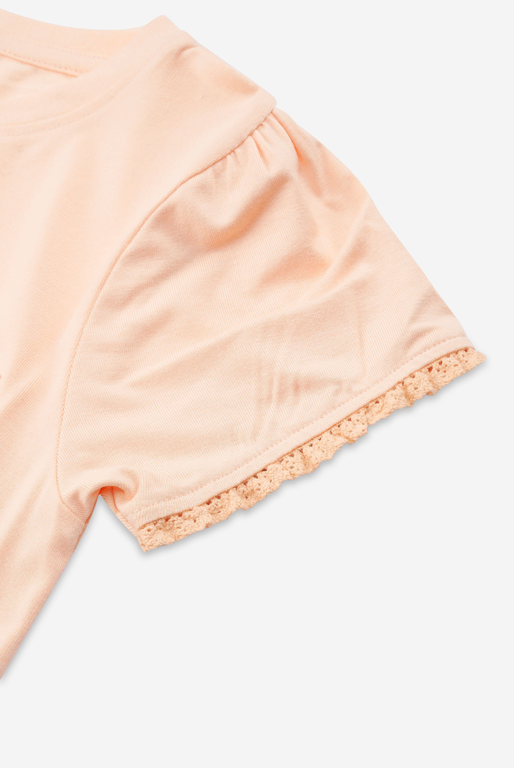 Girls Daisy Pocket Tee With Lace (2/3yrs-8/9yrs)