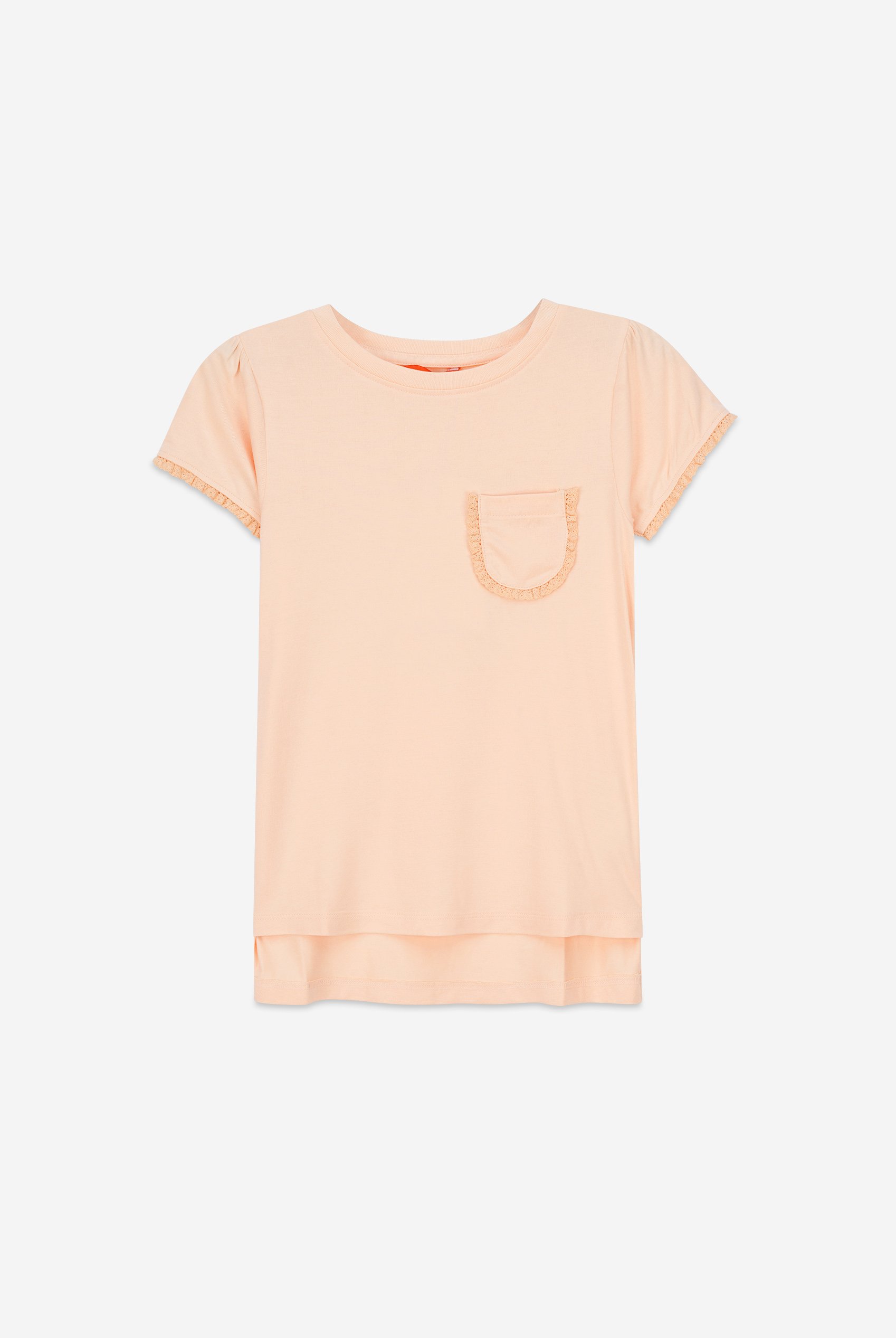 Girls Daisy Pocket Tee With Lace (2/3yrs-8/9yrs)
