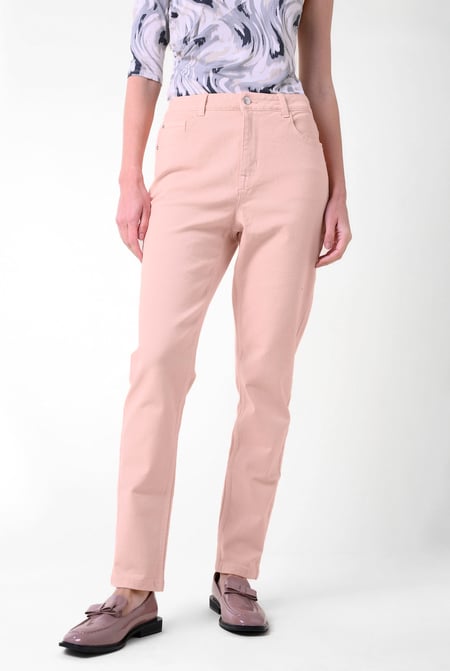 Womens Pink Coloured Slim Fit Stretch Jeans