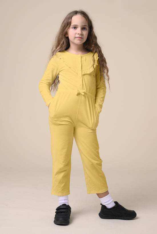 Frill Detail Button Through Jumpsuit (2yrs-9yrs)