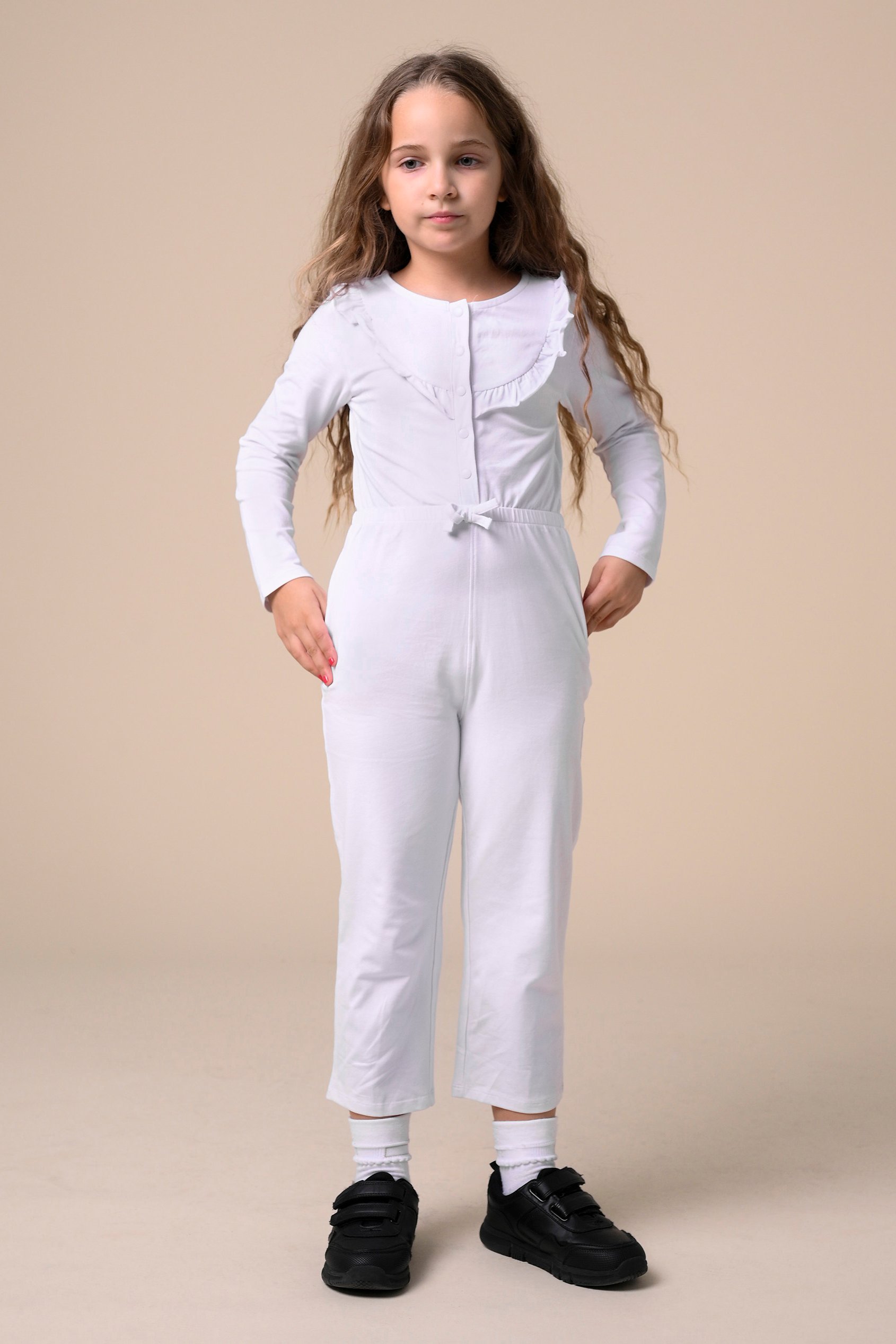 Frill Detail Button Through Jumpsuit (2yrs-9yrs)