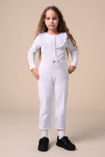 Frill Detail Button Through Jumpsuit (2yrs-9yrs)