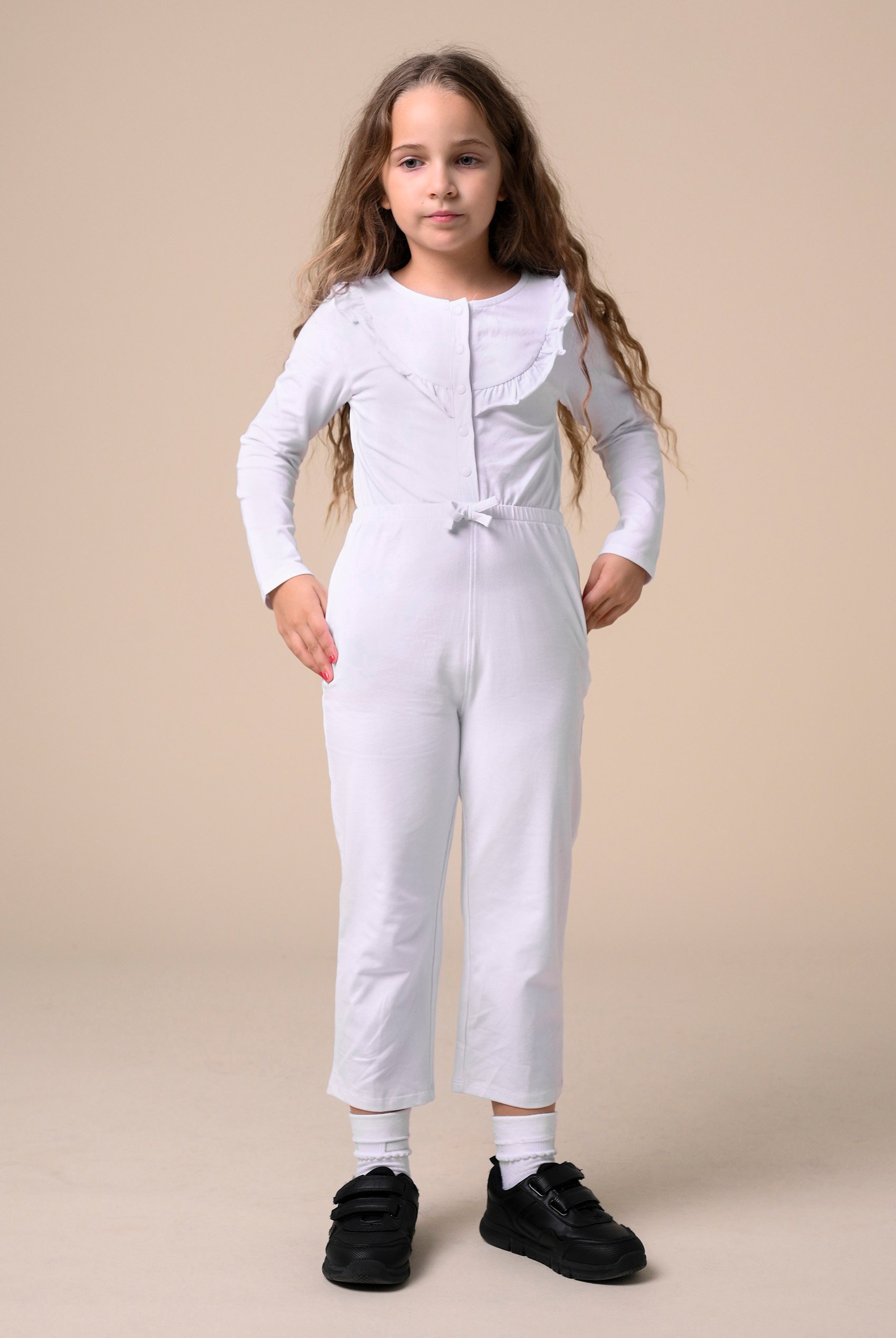 Frill Detail Button Through Jumpsuit (2yrs-9yrs)