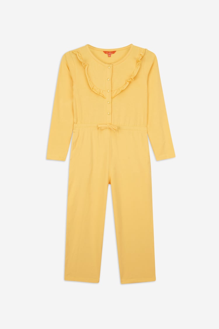 Frill Detail Button Through Jumpsuit (2yrs-9yrs)
