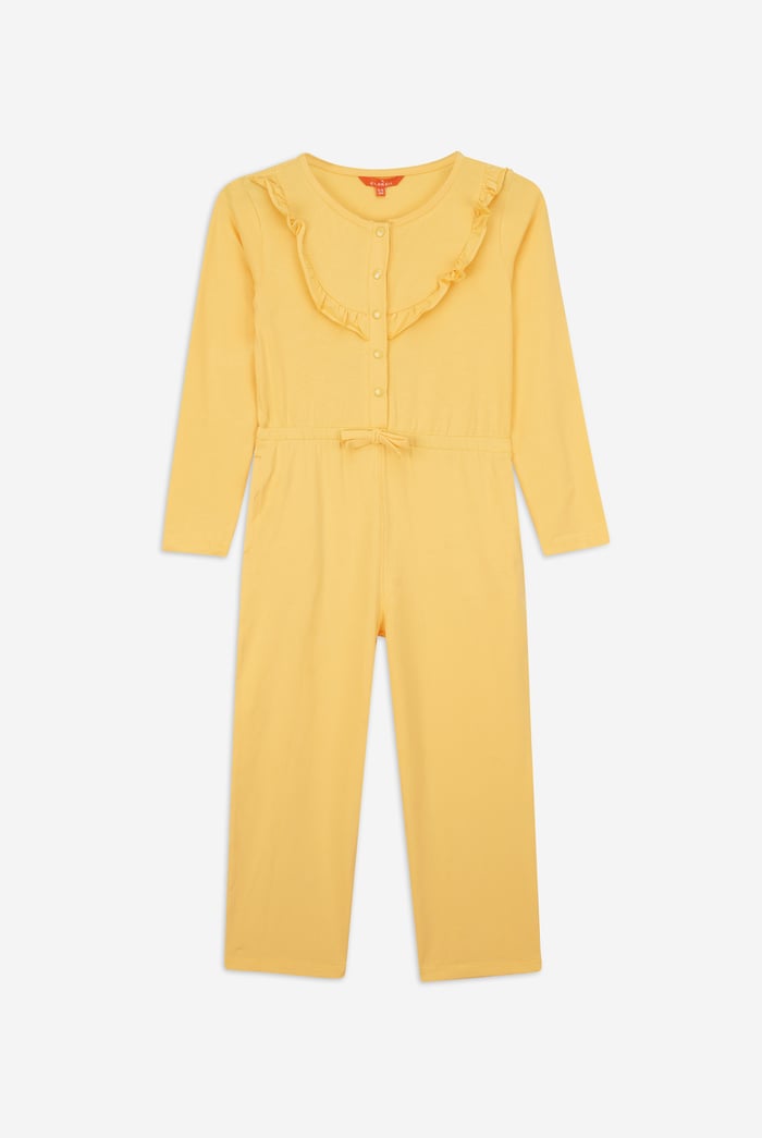 Frill Detail Button Through Jumpsuit (2yrs-9yrs)