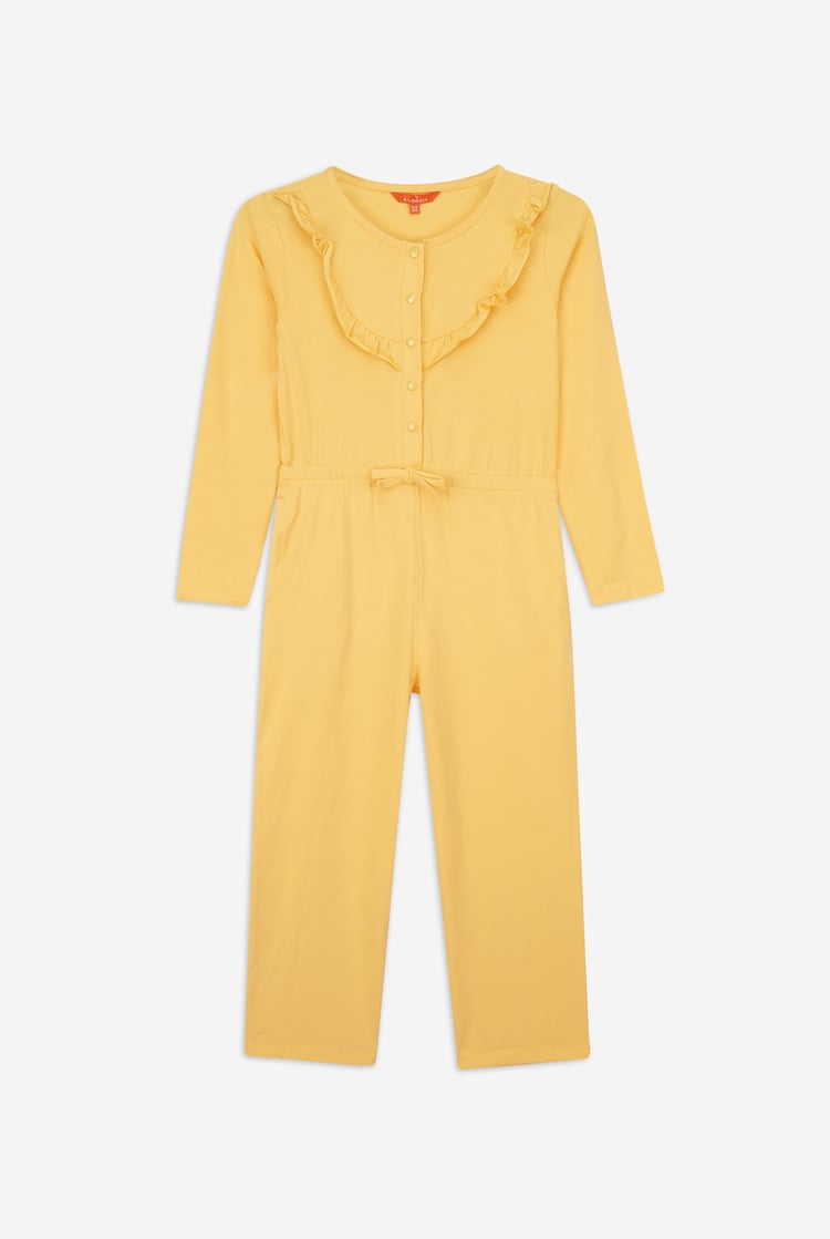 Frill Detail Button Through Jumpsuit (2yrs-9yrs)