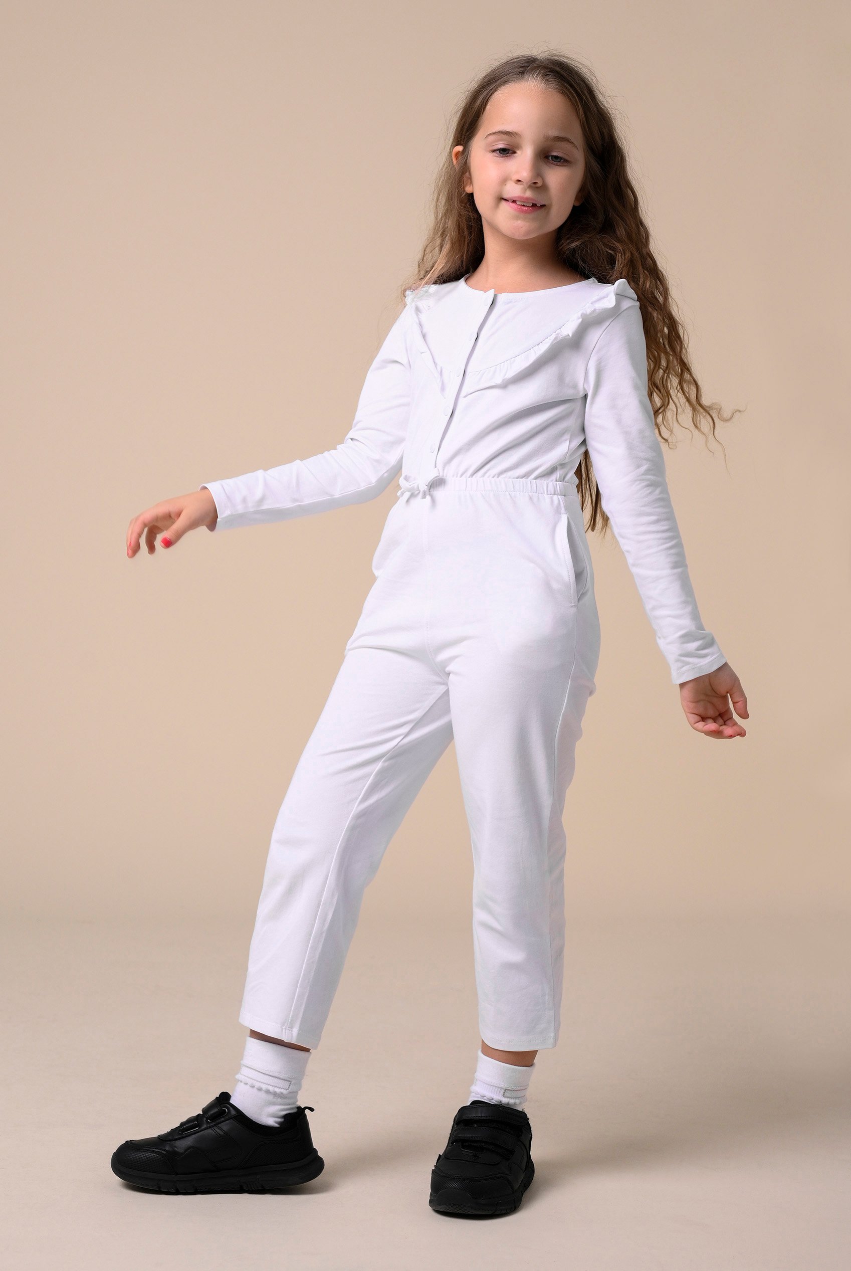 Frill Detail Button Through Jumpsuit (2yrs-9yrs)