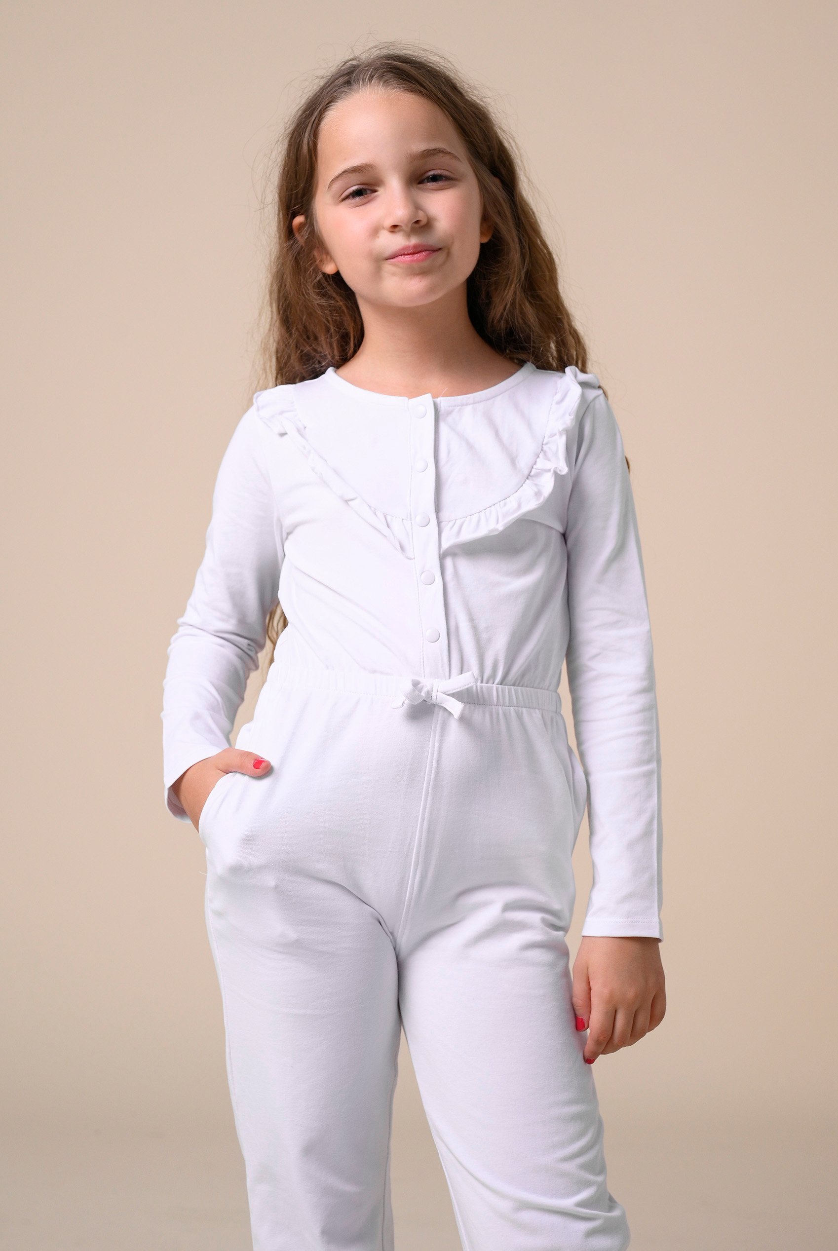 Frill Detail Button Through Jumpsuit (2yrs-9yrs)