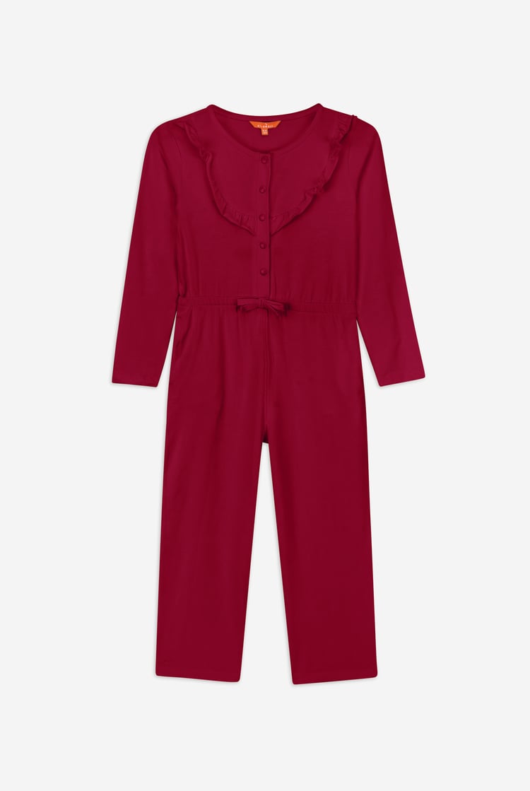 Frill Detail Button Through Jumpsuit (2yrs-9yrs)