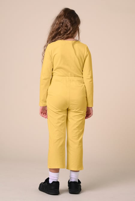 Yellow Frill Detail Button Through Jumpsuit (2yrs-9yrs)