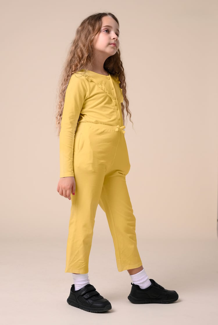 Frill Detail Button Through Jumpsuit (2yrs-9yrs)
