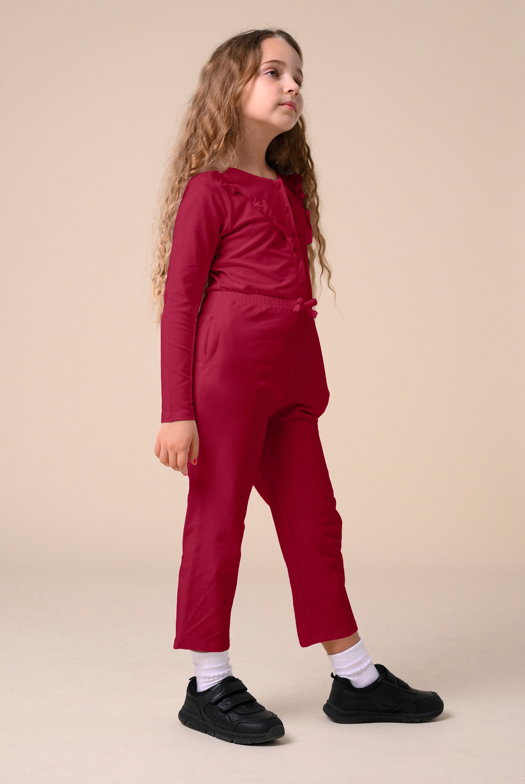 Frill Detail Button Through Jumpsuit (2yrs-9yrs)
