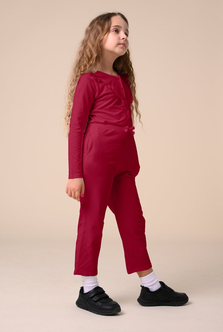 Frill Detail Button Through Jumpsuit (2yrs-9yrs)