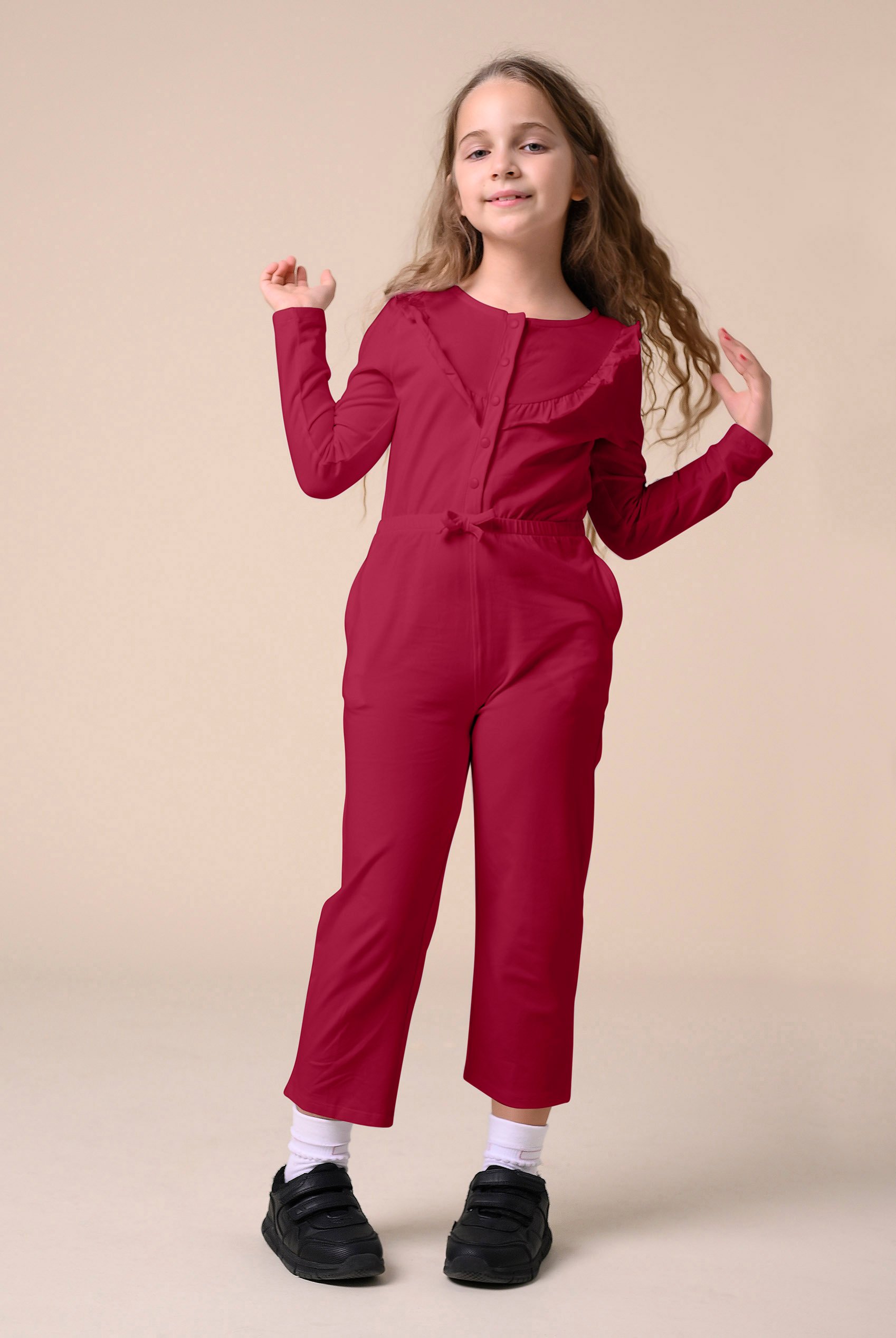 Frill Detail Button Through Jumpsuit (2yrs-9yrs)