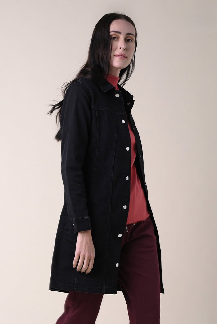 Womens Black Slim Longline Jacket