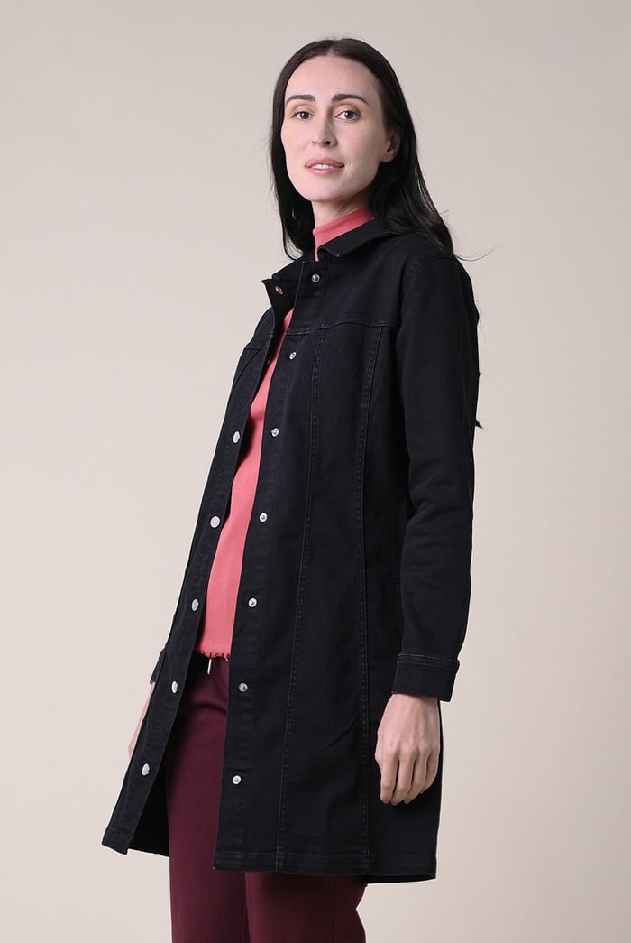 Womens Black Slim Longline Jacket